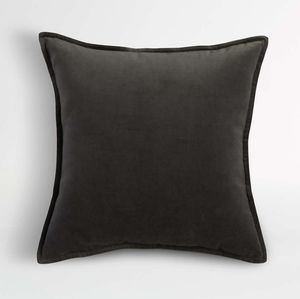 ****Set of 2*****Crate and Barrel Gray Monroe velvet pillow cover 18x18 inch